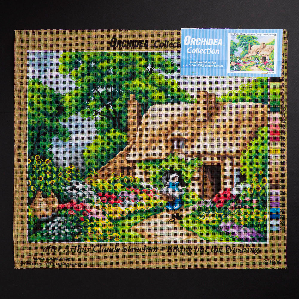 ORCHİDEA 40 x 50 cm Çamaşır Yıkayan Kadın Baskılı Goblen 2716M